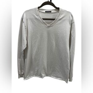 Brandy Melville white long sleeve V neck shirt